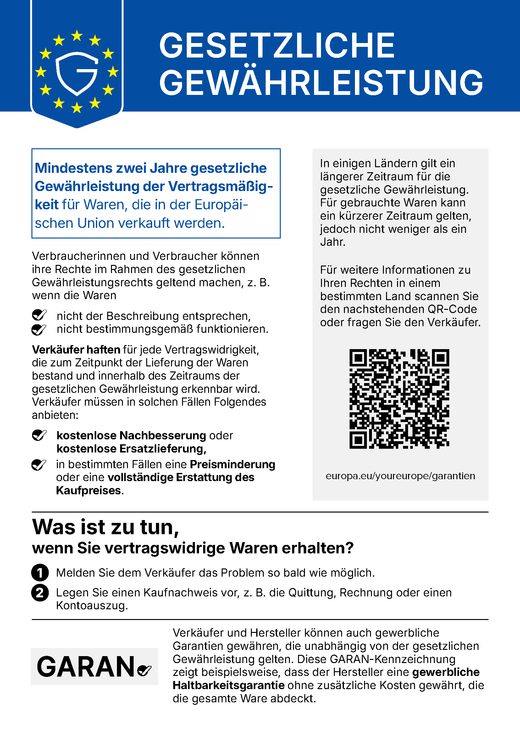 EU-Gewährleistungslabel