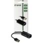 Preview: Adapter USB 3.0 to RJ45 Inter Tech Argus IT-810 Gigabit Lan 1000 MBit / s schwarz