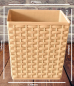 Preview: Blumentopf Beige 150x150 mm – Rattanoptik stilvoll & wetterfest
