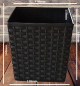 Preview: Blumentopf Schwarz 150x150 mm – Rattanoptik modern & wetterfest