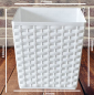 Preview: Blumentopf Weiß 150x150 mm – Rattanoptik wetterfest & elegant