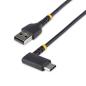 Preview: StarTech USB-A auf USB-C Kabel 2 m | 3A Schnellladekabel | USB 2.0 | Rechtwinklig | Aramidfaser