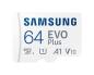 Preview: Samsung EVO plus  64 GB MicroSDXC UHS-I Class 10 Speicherkarte mit SD-Adapter MB-MC64KA