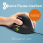 Preview: R-Go Maus HE ergonomisch links USB groß schwarz/silber