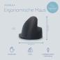 Preview: R-Go Maus HE ergonomisch links USB groß schwarz/silber