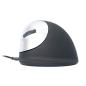 Preview: R-Go Maus HE ergonomisch links USB groß schwarz/silber