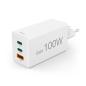 Preview: HAMA Schnellladegerät GaN 2x USB-C PD 1x USB-A QC 65W Weiss