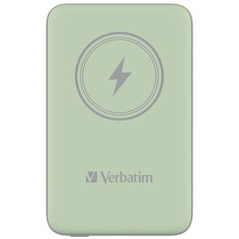 Preview: Verbatim Wireless Powerbank Charge 'n' Go 10.000mAh hellgrün Qi PD 3.0 Quick Charge 3.0