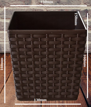 Blumentopf Braun 150x150 mm – Rattanoptik robust & stilvoll