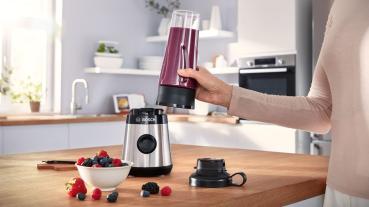 Bosch VitaPower Series 2 MMB2111M Mixer – 0,6 l Tischmixer, 450 W, Edelstahl