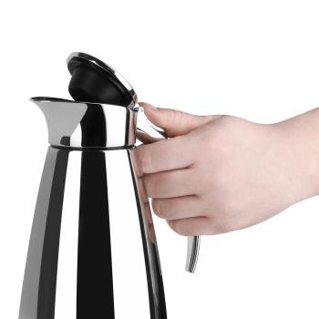 Emsa Eleganza Isolierkanne 1,3 L – Edelstahl, Easy Open Verschluss, doppelwandig