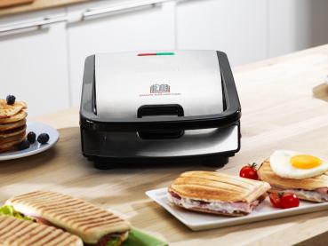 Tefal Snack Collection SW852D – Sandwichmaker & Waffeleisen mit Wechselplatten | 700 W | Edelstahl/Schwarz