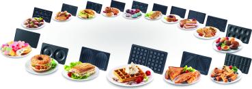 Tefal Snack Collection SW852D – Sandwichmaker & Waffeleisen mit Wechselplatten | 700 W | Edelstahl/Schwarz