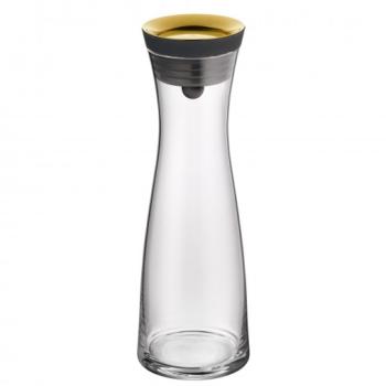 WMF Basic Wasserkaraffe aus Glas, 1 Liter, gold Karaffe, Krug & Flasche Dekantierer 1 l Gold, Schwarz, Transparent