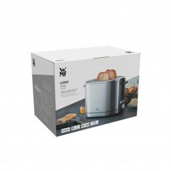 WMF Bueno Pro 6 Toaster mit 2 Scheiben – 870 W, Schwarz & Silber