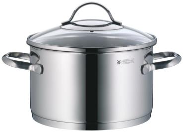 WMF Provence Plus Topf-Set Bratentopf (2,5l), Fleischtöpfe(1,9l), (3,3l), (5,7l), Stielkasserolle (1,7l) silber