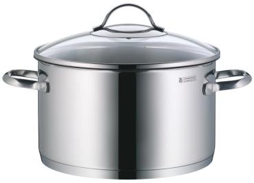 WMF Provence Plus Topf-Set Bratentopf (2,5l), Fleischtöpfe(1,9l), (3,3l), (5,7l), Stielkasserolle (1,7l) silber
