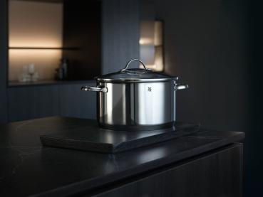 WMF Provence Plus Topf-Set Bratentopf (2,5l), Fleischtöpfe(1,9l), (3,3l), (5,7l), Stielkasserolle (1,7l) silber