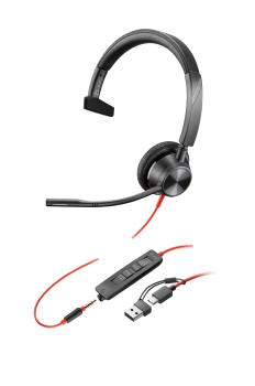 HP Poly Headset Blackwire C3315 Mono USB-C/A & 3.5 mm