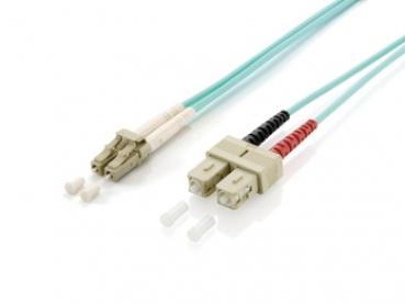 Equip LWL Patchkabel LC-SC 10.00m Multimode Duplex OM3 turq Polybeutel