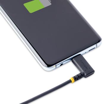 StarTech USB-A auf USB-C Kabel 2 m | 3A Schnellladekabel | USB 2.0 | Rechtwinklig | Aramidfaser