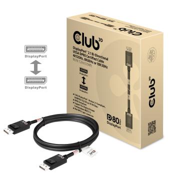 Preview: Club3D DP-Kabel 2.1 DP80 zertifiziert 1.2m 10K/8K/4K St/St retail