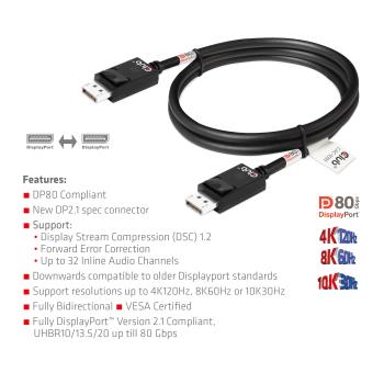 Club3D DP-Kabel 2.1 DP80 zertifiziert 1.2m 10K/8K/4K St/St retail