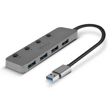 Preview: LINDY USB 3.0 Aktiv-Hub 4 Port