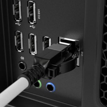 Preview: LINDY Patchkabel Cat.6A S/FTP grau 2m verriegelbar