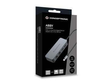 Preview: CONCEPTRONIC Adapter USB-C-2xGbE+2xUSB-A3.2 5Gbs 0.30m gr