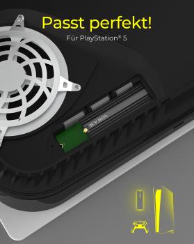 Preview: ICY BOX M.2 Kühlkörper für PS5, passt für M.2 SSD 22x80 mm, 10 mm Bauhöhe, schwarz