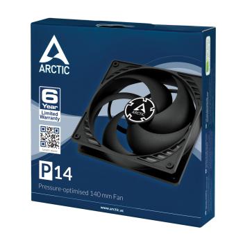 ARCTIC P14 140mm Gehäuselüfter 1700 RPM 3-Pin FDB Lüfter für PC Gehäuse Radiator CPU Kühler Schwarz