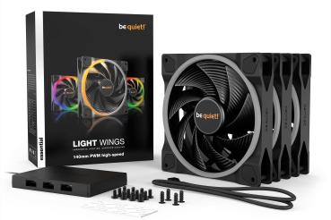 140mm be quiet! LIGHT WINGS 140mm PWM high-speed ARGB Triple-Pack Gehäuselüfter