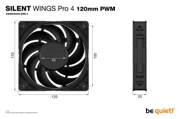 120mm be quiet! SILENT WINGS PRO 4 PWM Gehäuselüfter