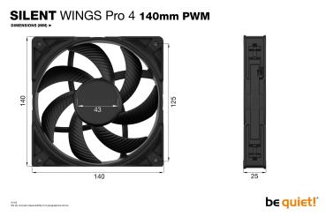140mm be quiet! SILENT WINGS PRO 4 PWM Gehäuselüfter