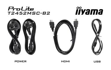 iiyama ProLite T2452MSC-B2 24" Touchscreen Monitor Full HD PCAP IPS DisplayPort USB VESA Speaker Touch Black