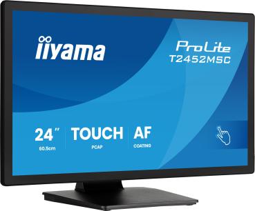 iiyama ProLite T2452MSC-B2 24" Touchscreen Monitor Full HD PCAP IPS DisplayPort USB VESA Speaker Touch Black