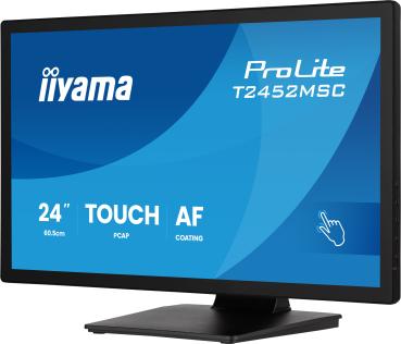 iiyama ProLite T2452MSC-B2 24" Touchscreen Monitor Full HD PCAP IPS DisplayPort USB VESA Speaker Touch Black