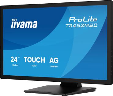 iiyama ProLite T2452MSC-B2AG 60,5cm/24" (1920x1080) 16:9 FHD IPS 5ms 120Hz HDMI DisplayPort USB VESA Speaker Touch Black