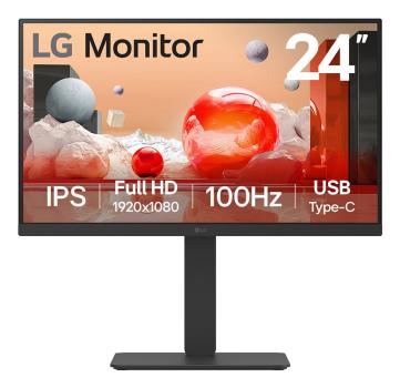 60,4cm/23,8" (1920x1080) LG 24BA650-B 16:9 FHD IPS 5ms 100Hz HDMI DP USB-C Speaker Pivot Black