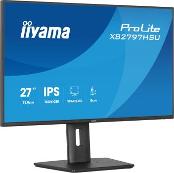 Preview: iiyama ProLite XB2797HSU-B1 68,6cm/27" (1920x1080) 16:9 IPS 4ms 120Hz HDMI DisplayPort USB VESA Speaker Black