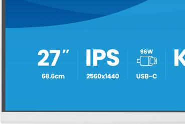 68,5cm/27" (2560x1440) iiyama ProLite XB2797QSNP-W1 16:9 QHD IPS 1ms 75Hz HDMI DisplayPort USB-C VESA Speaker White
