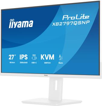 Preview: 68,5cm/27" (2560x1440) iiyama ProLite XB2797QSNP-W1 16:9 QHD IPS 1ms 75Hz HDMI DisplayPort USB-C VESA Speaker White