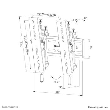 Wandhalterung. neigbar. für 24-55" Bildschirme 50KG WL35S-850BL12 Neomounts