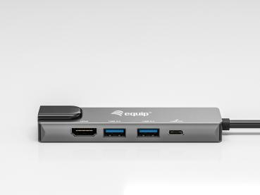 Equip USB-C 5-in-1 Multifunktionsadapter | HDMI 4K, Gigabit LAN, USB 3.2, 100W PD