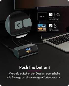 11-in-1 DockingStation mit Power Delivery Lade-Ports und großem LCD-Display, mit 160 W GaN Lade-Adapter