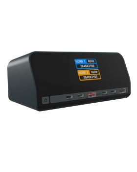 11-in-1 DockingStation mit Power Delivery Lade-Ports und großem LCD-Display, mit 160 W GaN Lade-Adapter