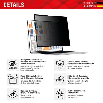 Preview: DISPLEX Privacy Safe Blickschutzfilter Uni (randlos)13,3", 16:10