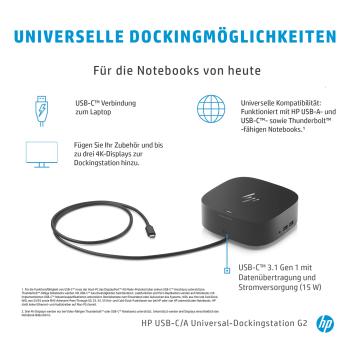 HP USB-C Dockingstation G5 schwarz | 100W Power Delivery, HDMI, DisplayPort, LAN, USB-A/C