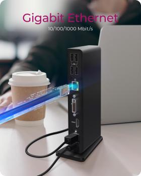 ICY BOX IB-DK2241AC Dockingstation | 11-in-1 USB 3.0 Hub mit HDMI DVI LAN & Audio